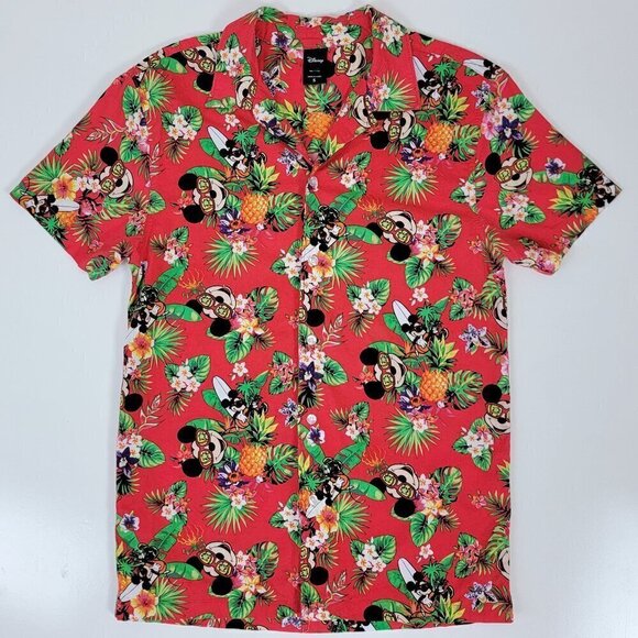 Disney Other - Disney Mickey Mouse Hawaiian Button Front Shirt S
